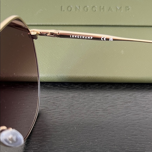Longchamp Gold and Brown Sunglasses for Women NWT main image 8